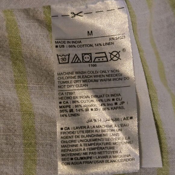 Y2K Old Navy Dress Swim Cover M Linen Hippie Baby Doll Fringe Coastal Beachy - Picture 4 of 8